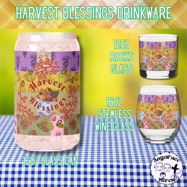 Harvest Blessings Autumn Fruit Can Glass (These trendy glass cans are perfect for that unique touch of vintage Harvest Blessings!)