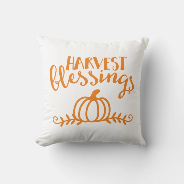 Harvest Blessings Throw Pillow (Front)