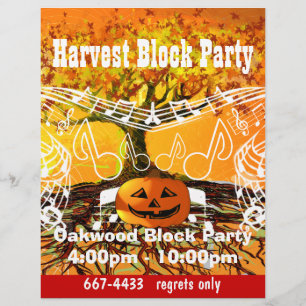 Harvest Block Party Event or Fall Event Flyer