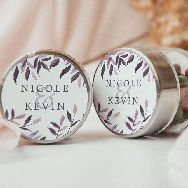 Harvest Blush | Watercolor Foliage Wedding Classic Round Sticker (Creator Uploaded)