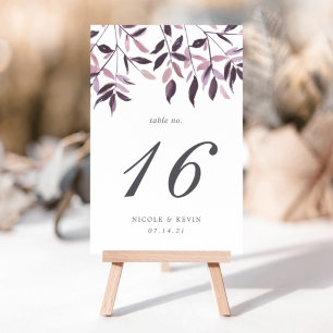 Harvest Blush Watercolor Table Number Card