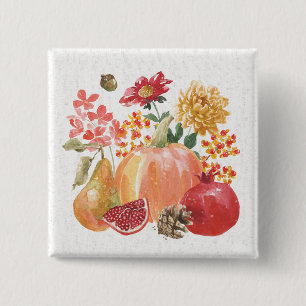 Harvest Bouquet 2 Inch Square Button
