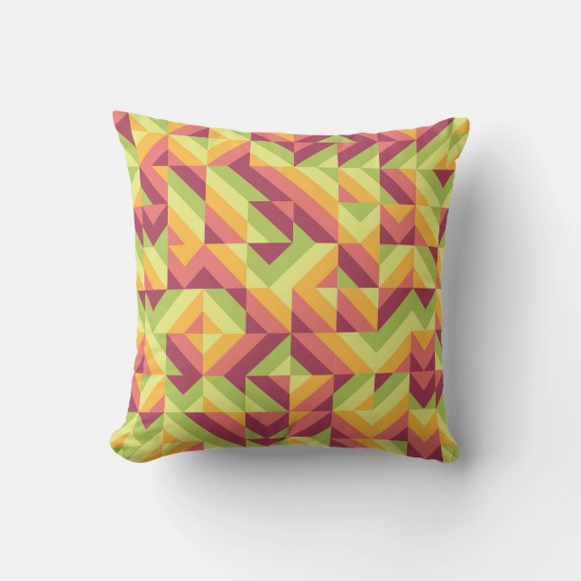 Harvest Chevron Mosaic Throw Pillow (Front)