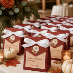 Harvest Chic White Pumpkin Wedding Favour Box