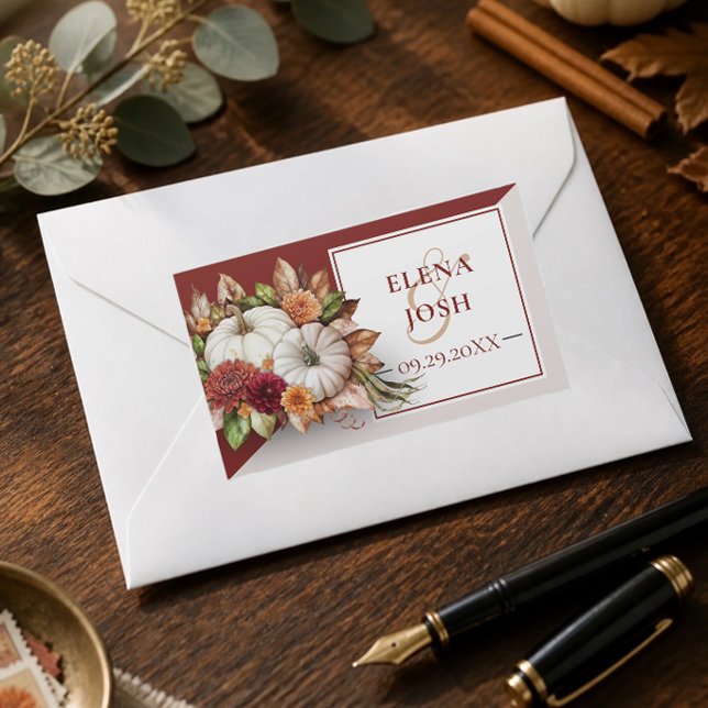 Harvest Chic White Pumpkin Wedding Sticker (Creator Uploaded)