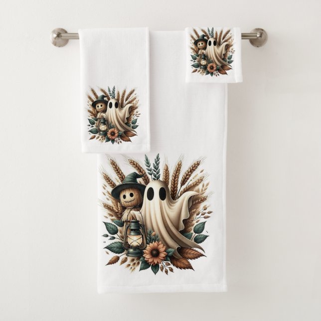 Harvest Companions – Lantern Light & Autumn Spirit Bath Towel Set (Insitu)