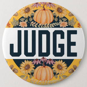 Harvest Fall Autumn Halloween Contest Judge 6 Inch Round Button