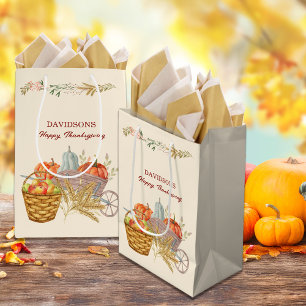 Harvest Farm Thanksgiving Dinner Customize Medium Gift Bag