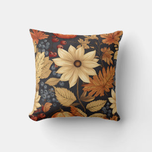 Harvest Floral Symphony Throw Pillow