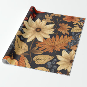 Harvest Floral Symphony Wrapping Paper