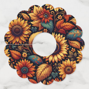 "Harvest Flower" Wine Glass Tag