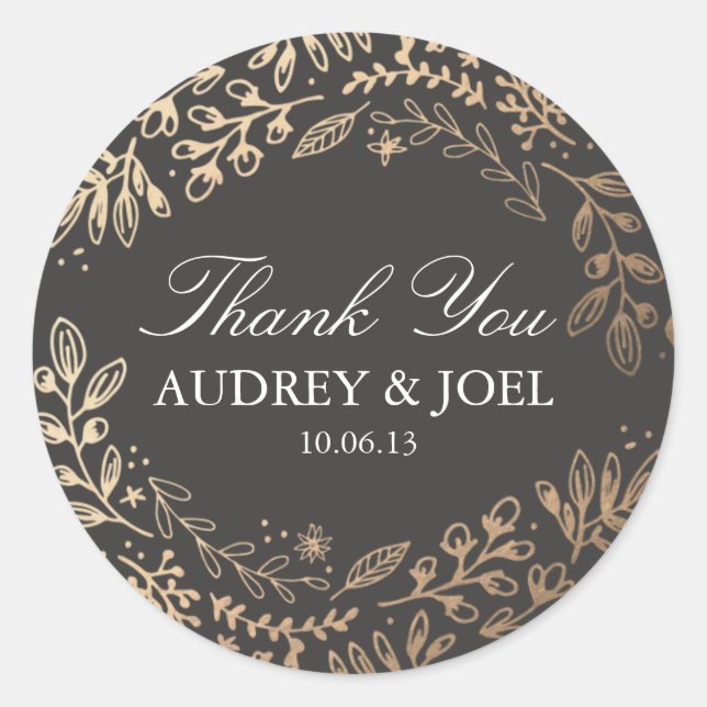 Harvest Flowers Wedding Classic Round Sticker (Front)