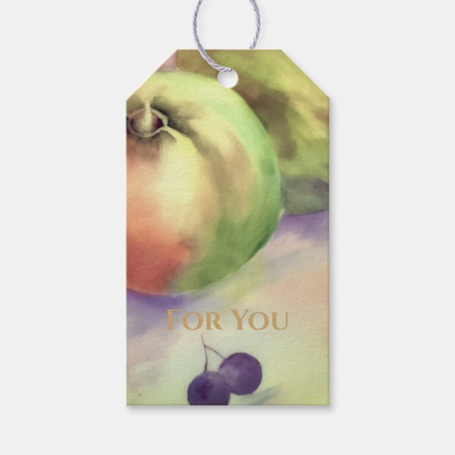 Harvest Fruits Apples Pears & Grapes Gift Tag  (Front)