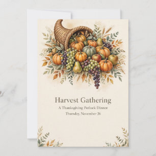 Harvest Gathering Thanksgiving Potluck Invitation