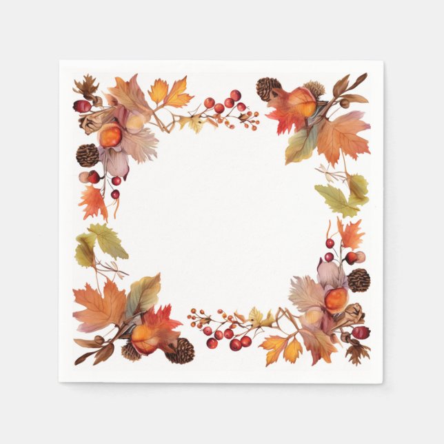 Harvest Glow: Wreath Harvest Napkin (Front)