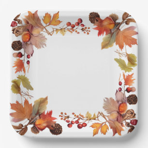 Harvest Glow: Wreath Harvest Paper Plate