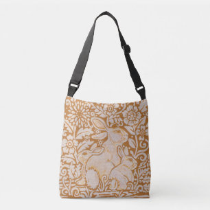 Harvest Gold Rabbit Family Designer Tote Bag Art