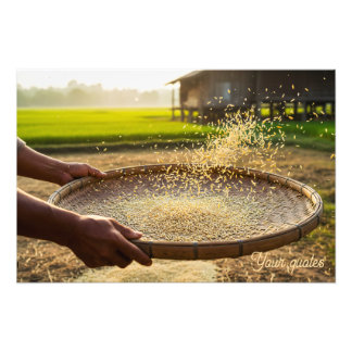 Harvest Grain, Rice Field Photo Print