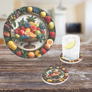 Harvest Halo Round Sandstone Coaster