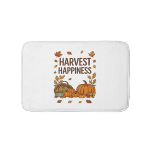Harvest Happiness – Autumn Pumpkin & Fall Leaves D Bath Mat