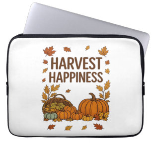 Harvest Happiness – Autumn Pumpkin & Fall Leaves D Laptop Sleeve