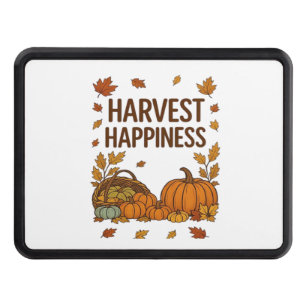 Harvest Happiness – Autumn Pumpkin & Fall Leaves D Trailer Hitch Cover