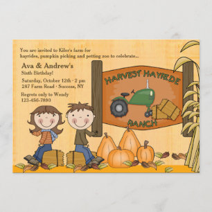 Harvest Hayride Party Invitation