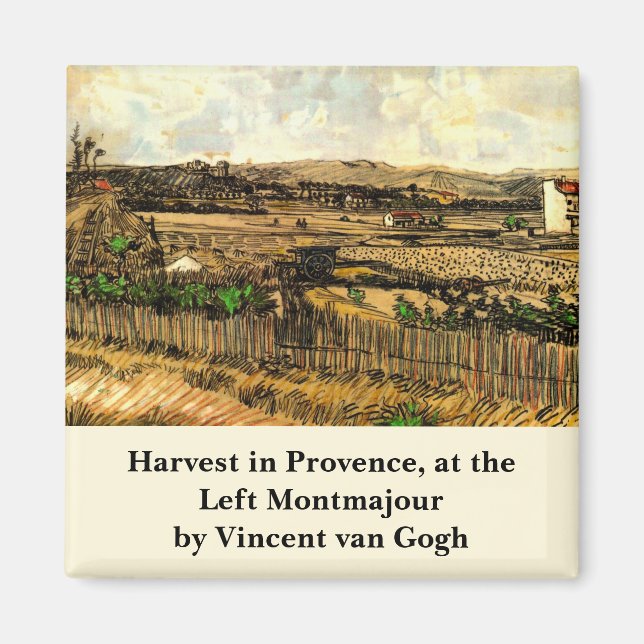 Harvest in Provence Montmajour by Vincent van Gogh Magnet (Front)