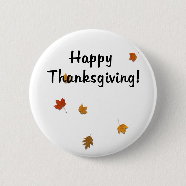 Harvest Leaves 2 Inch Round Button (Front)