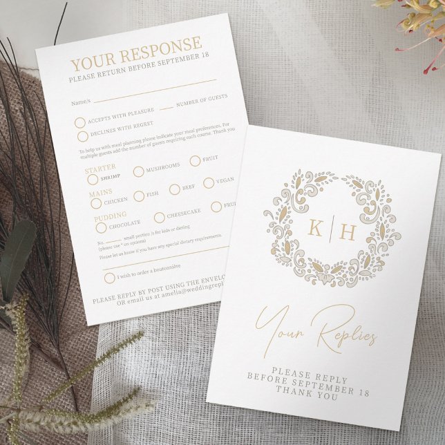 Harvest monogrammed fall wedding RSVP Card (Creator Uploaded)