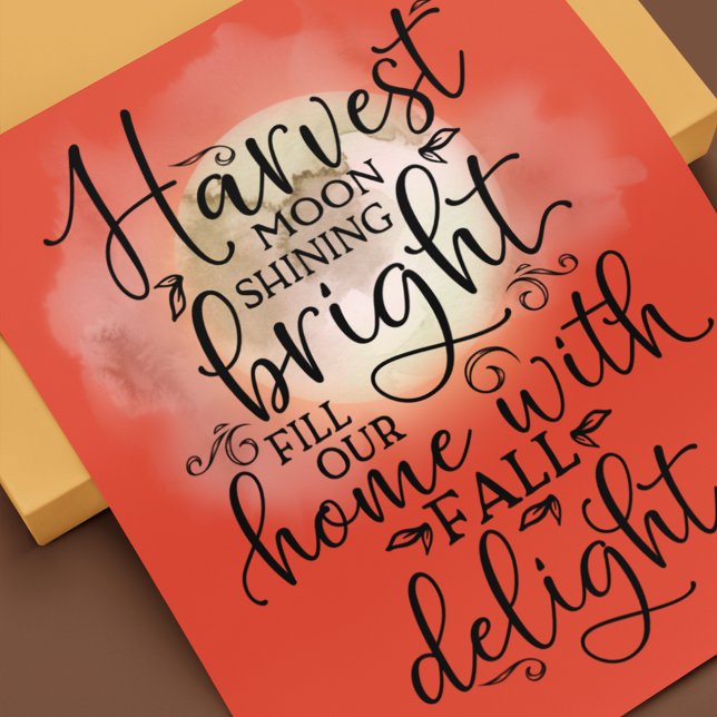 Harvest Moon Fall Delight Poem Orange Poster (Creator Uploaded)