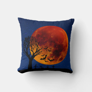 Harvest Moon Halloween Throw Pillow