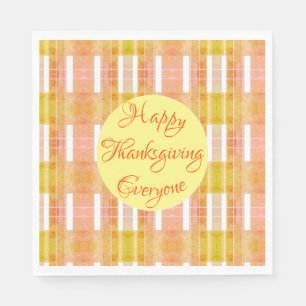 Harvest Moon Thanksgiving Plaid Paper Napkins