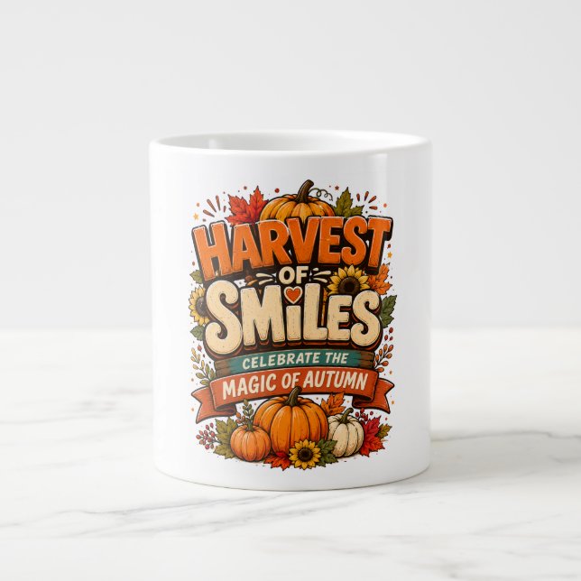 Harvest of Smiles Large Coffee Mug (Front)