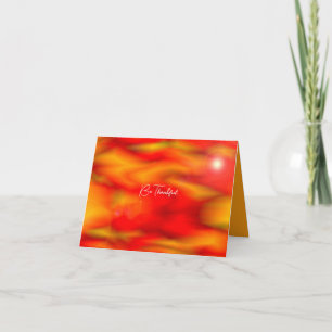 Harvest Orange and Gold Be Thankful Minimalist v2 Holiday Card