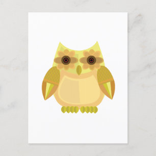 Harvest Owl - Yellow Postcard