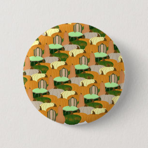 Harvest Pattern Autumn Squash 2 Inch Round Button
