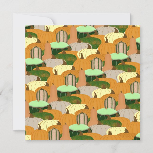 Harvest Pattern Autumn Squash Invitation (Front)