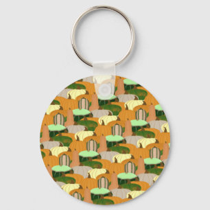 Harvest Pattern Autumn Squash Keychain