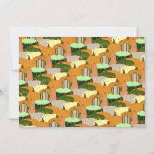 Harvest Pattern Autumn Squash Thank You Card