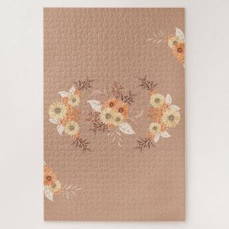 Harvest Petal Harmony – Earthy Floral Blend Jigsaw Puzzle