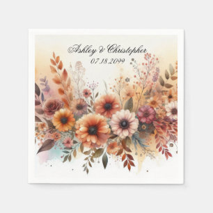 Harvest Petals and Painted Skies Napkin