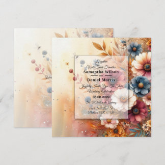Harvest Petals and Painted Skies Wedding Invitation