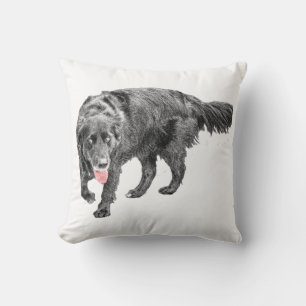 Harvest Play, Ink and Red Throw Pillow