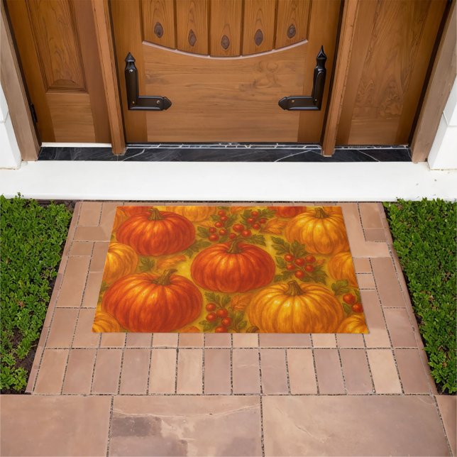 Harvest Pumpkin Pattern – Fall Thanksgiving Doormat (Outdoor)