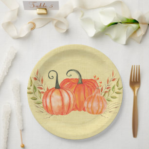 Harvest Pumpkin Trio Paper Plate