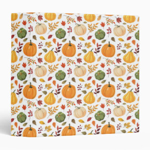 Harvest Pumpkins and Autumn Leaves Pattern Binder