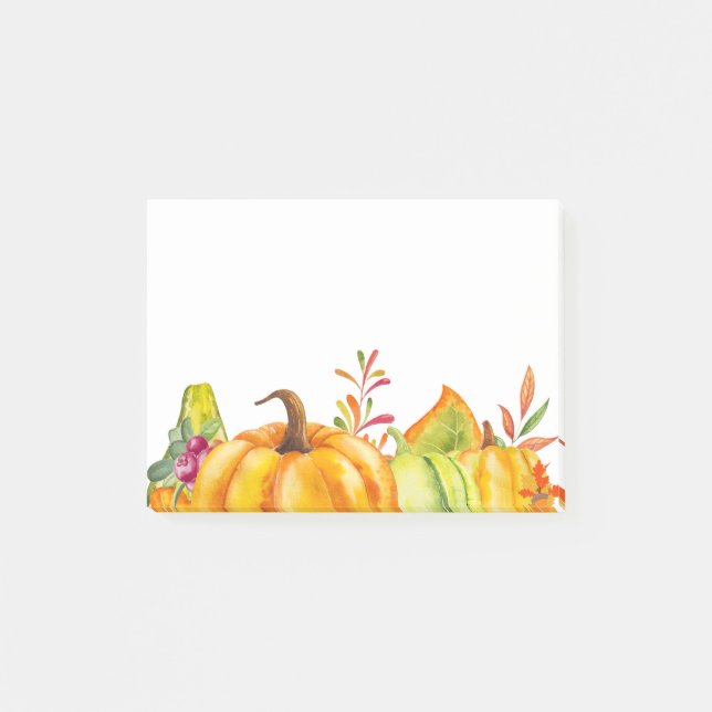Harvest Pumpkins, Leaves and Foliage Post-it Notes (Front)