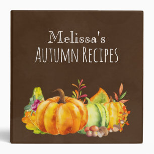 Harvest Pumpkins, Leaves and Vegetables Recipe Binder