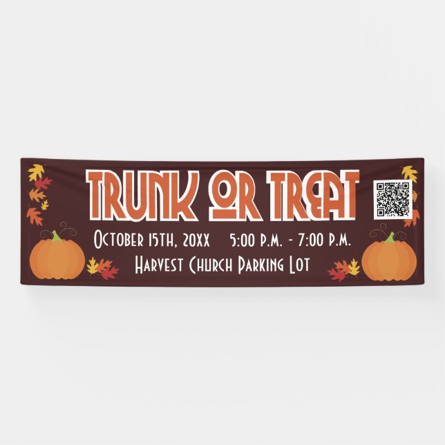 Harvest QR Code Trunk or Treat Banner (Horizontal)